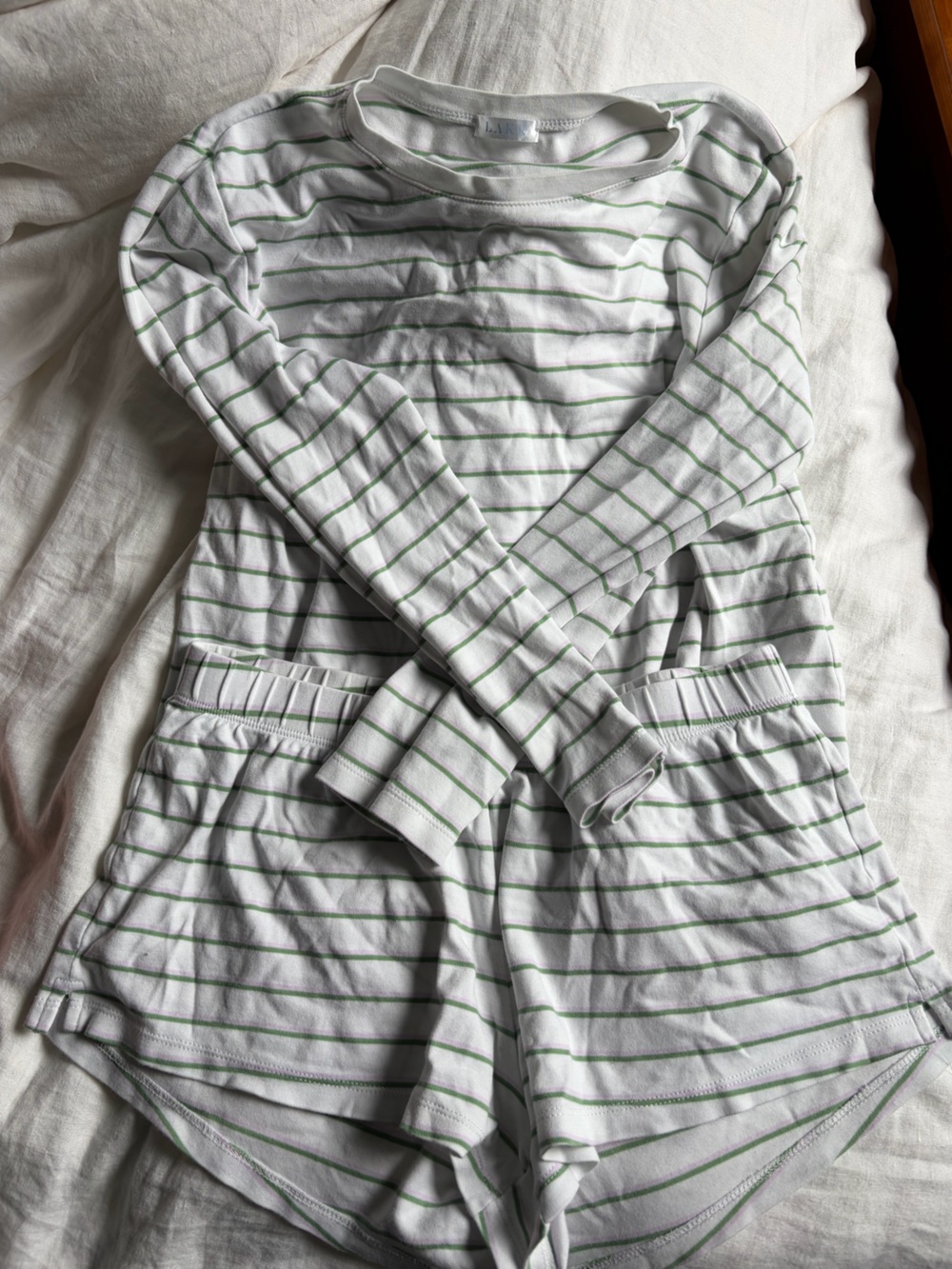 Lake Pajamas Long Sleeve Shirt, Shorts XS